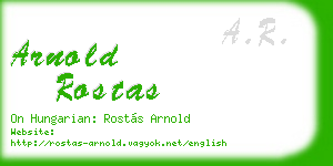 arnold rostas business card